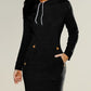 Plush Women’s Hoodie Dress - Above Knee Sweatshirt, Casual
