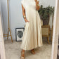 Elegant Sleeveless Pleated Womens Dress in Solid Color - Versatile Summer Wedding Guest or Cocktail Formal Dress-3