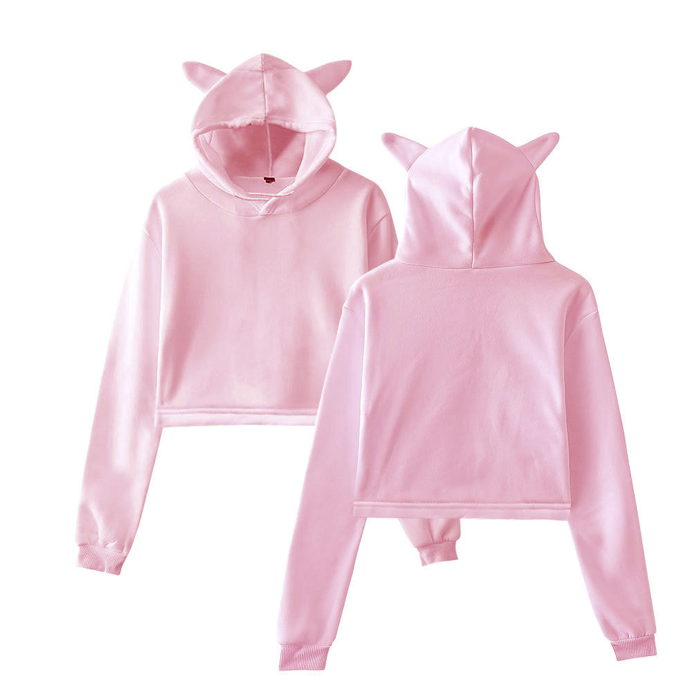 Plush Women's Cropped Hoodie - Boxy Relaxed Cut, Cotton