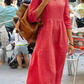 Womens Dress with 3/4 Sleeves, Flattering Fit, Comfortable Natural Fabric, Available in Multiple Colors-1
