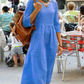 Womens Dress with 3/4 Sleeves, Flattering Fit, Comfortable Natural Fabric, Available in Multiple Colors-3