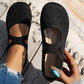 Plush cozy women's everyday flats - round-toe, fabric, casual daily wear for work and travel