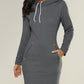 Plush Women’s Hoodie Dress - Above Knee Sweatshirt, Casual