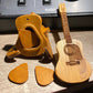 Organic Wood Guitar Pick Holder Case - Mini Acoustic Design for Musicians, Great Gift Idea