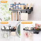 Wall Mounted Kitchen Storage Rack With Utensil Hooks And Spice Shelf Fall 2025 Household Organization Gift Idea