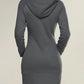 Plush Women’s Hoodie Dress - Above Knee Sweatshirt, Casual