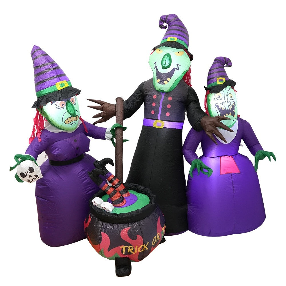 Inflatable Witch Luminous Halloween Yard Decor Outdoor