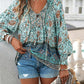 Variant image for Summer Floral Blouse for Women, Lightweight Cotton Top with Adjustable Fit and Boho Design, Perfect for Casual Outings-9