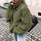 Women Oversized Turtleneck Sweater - Chunky Knit, Winter