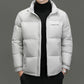 Men's Insulating Puffer Jacket - Stand Collar, Poly, Winter