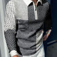 Plush Textured Men's Polo Sweater - Patterned Knit, Cotton