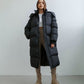 Cozy Warm Women's Puffer Coat - Longline, Cotton, Winter