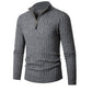 Men's Fitted Half Turtleneck Zip Sweater - Ribbed Knit