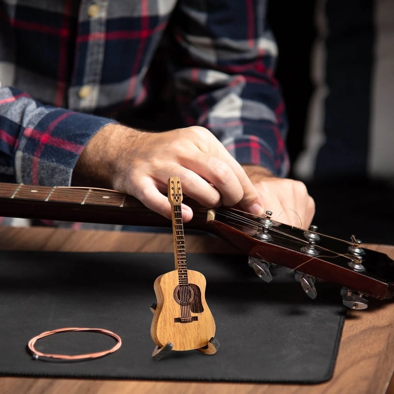 Organic Wood Guitar Pick Holder Case - Mini Acoustic Design for Musicians, Great Gift Idea