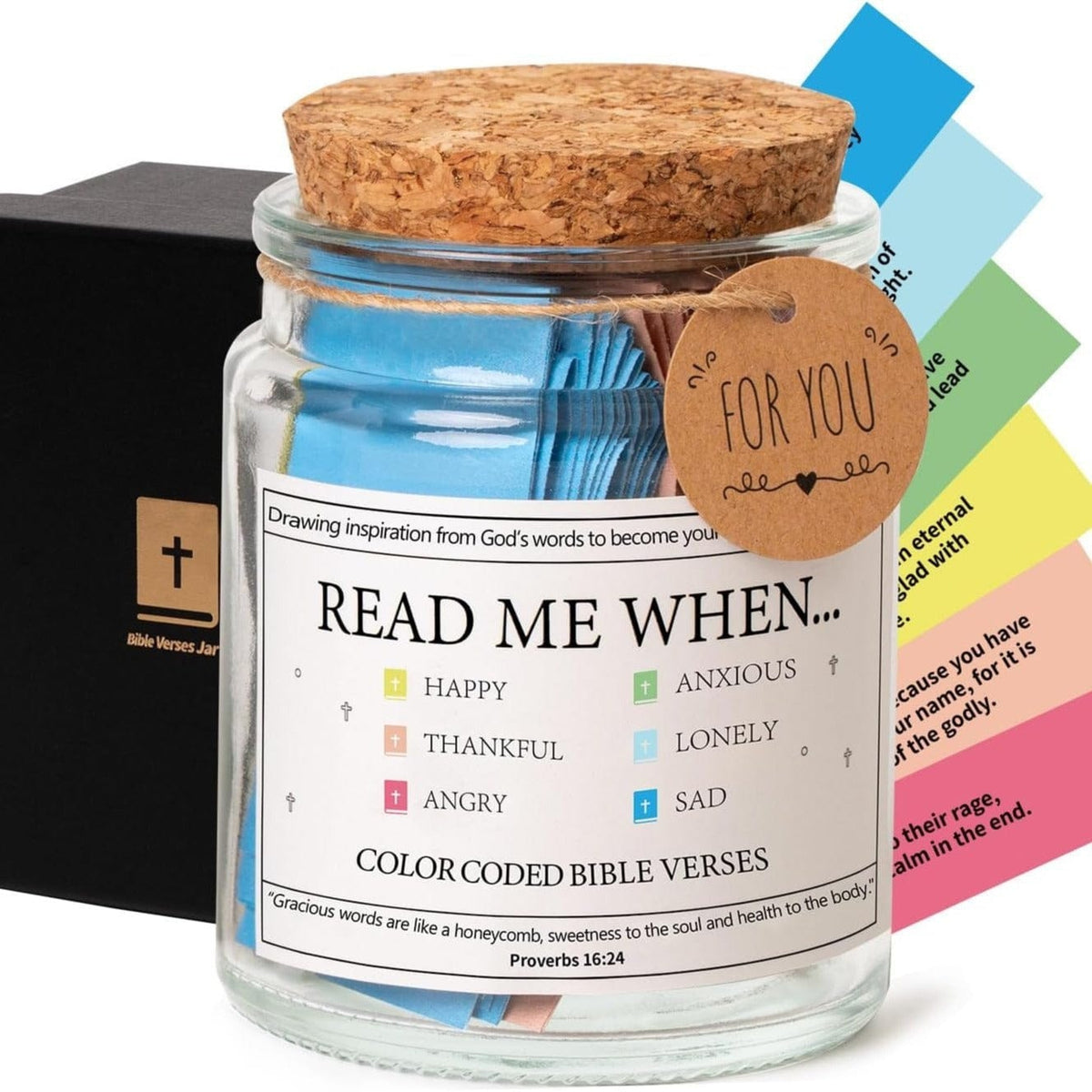 90 Day Inspirational Bible Verses Jar - Handcrafted Regular Scripture for Faith and Gratitude