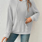 Plush Relaxed Women's Hooded Pullover - Ribbed Knit, Casual