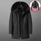 Warm Timeless Men's Down Jacket - Mid Length Polyester