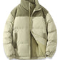 Unisex Insulating Puffer Coat - Stand Collar, Cotton