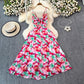 v-neck strap, adjustable waist, floral print, for summer – Light women's dress