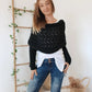 Plush Women’s Scarf - Openwork Rectangular, Knit, For Winter