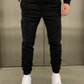 Comfortable Loose Fit Black Cargo Pants for Women with Practical Pockets and Elastic Waistband-1