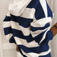 Plush Women’s Hooded Pullover - Striped Relaxed Cotton, Casual