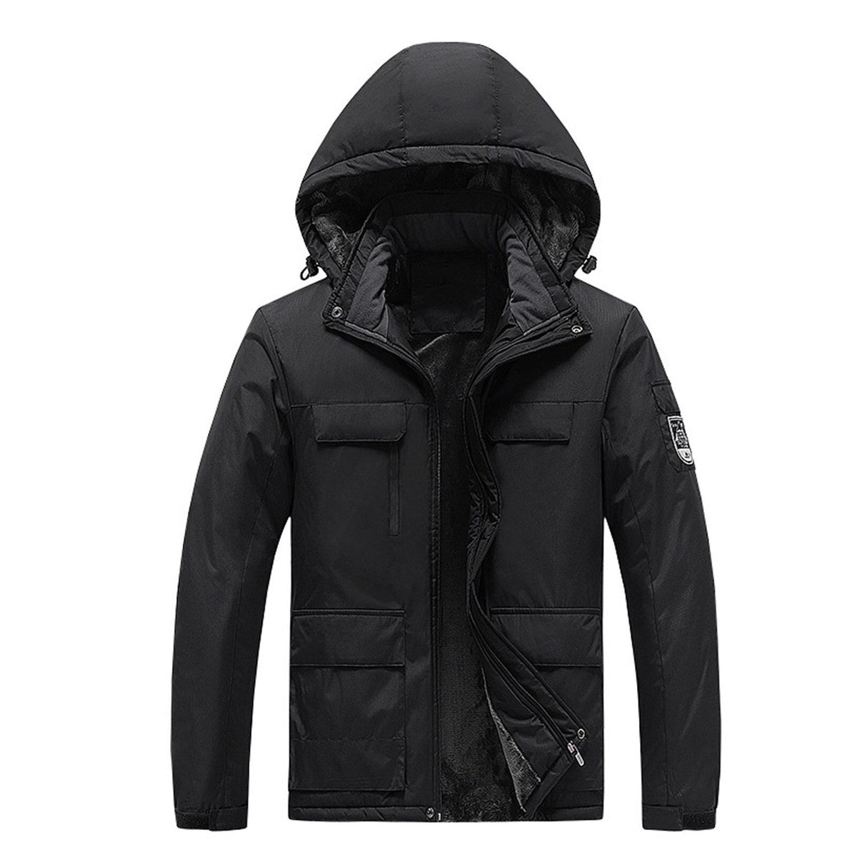 Water-Resistant Men's Rain Jacket - Hooded Colorblock, Packable
