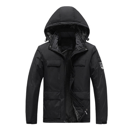 Water-Resistant Men's Rain Jacket - Hooded Colorblock, Packable