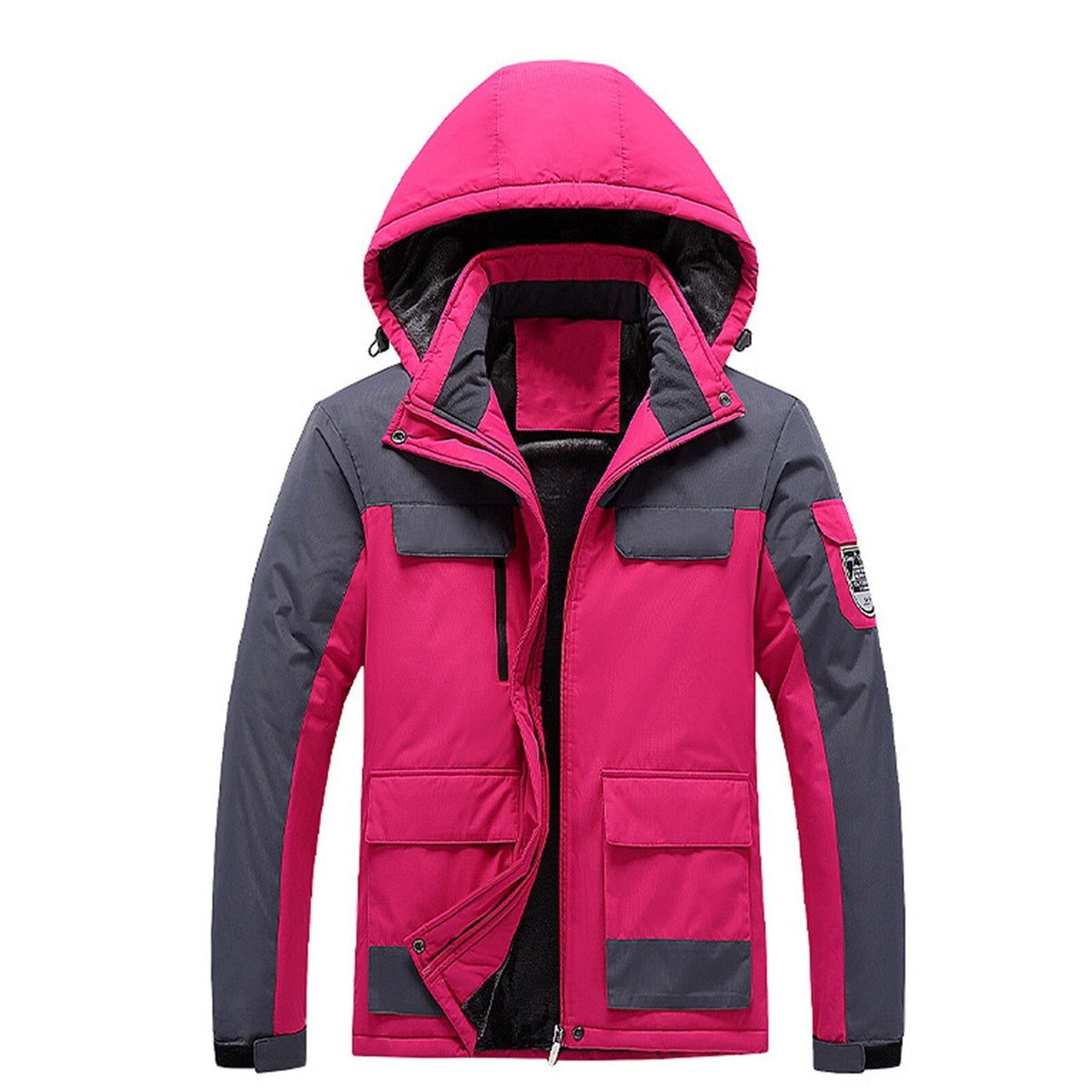 Water-Resistant Men's Rain Jacket - Hooded Colorblock, Packable