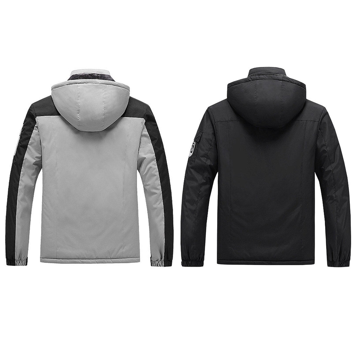 Water-Resistant Men's Rain Jacket - Hooded Colorblock, Packable