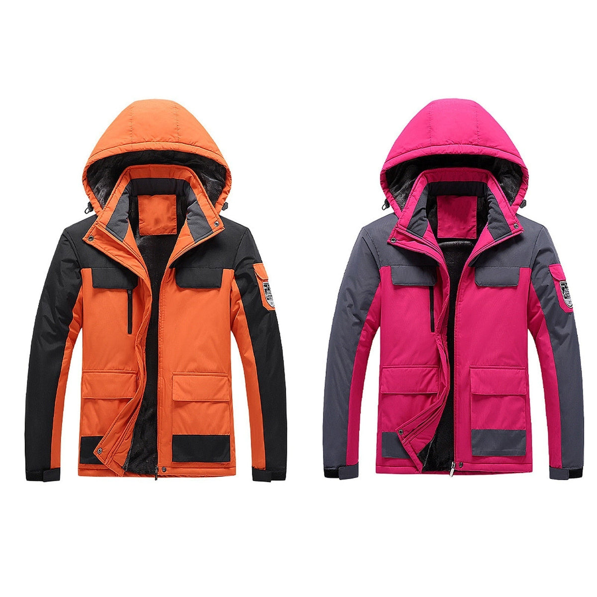 Water-Resistant Men's Rain Jacket - Hooded Colorblock, Packable