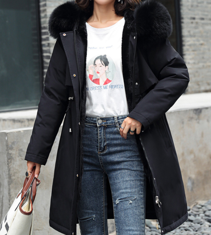 Women’s Warm Winter Coat - Relaxed A Line, Faux Fur, City