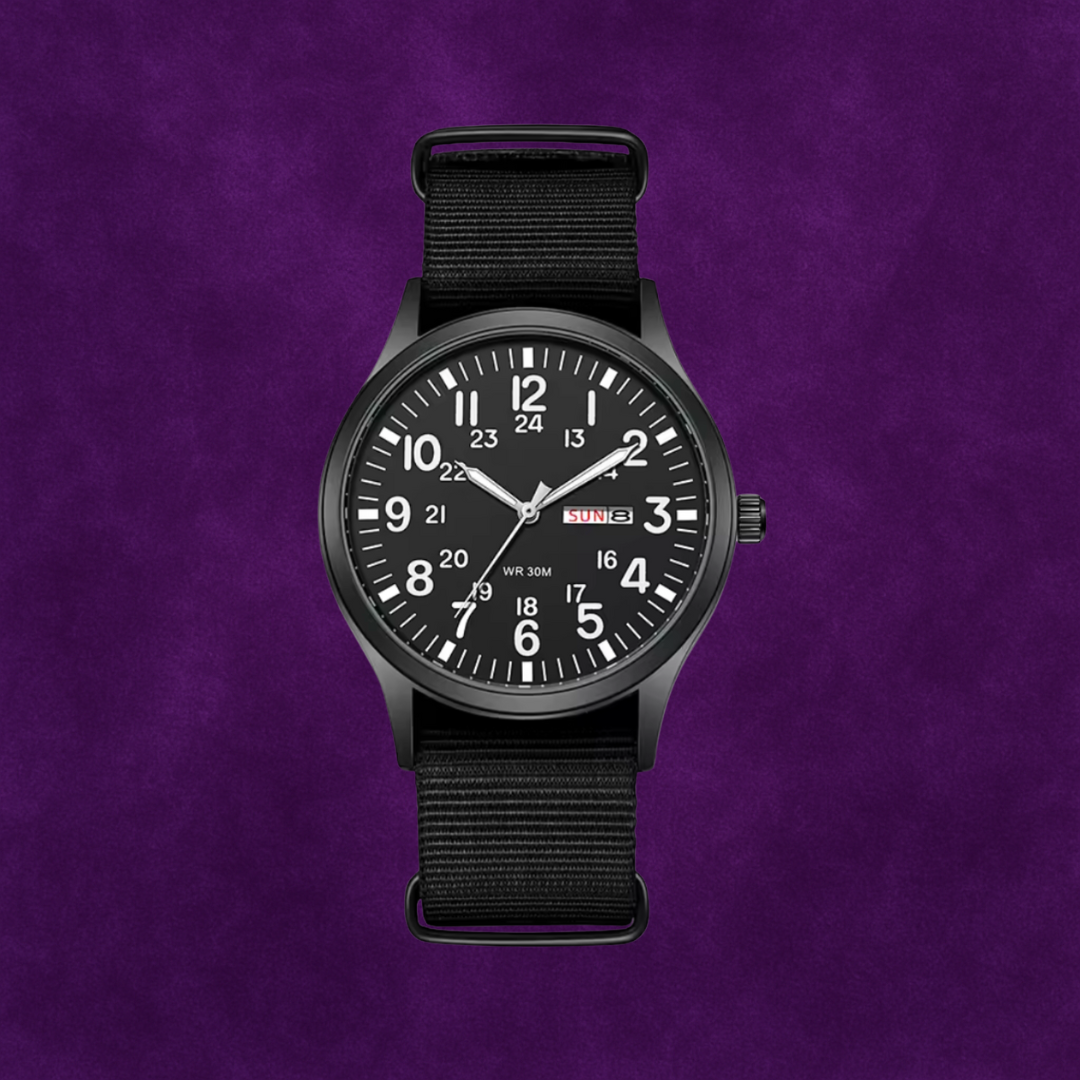 Water-Resistant, Scratch-Resistant, Nylon Strap, Rugged Outdoor Design – Adventure Men’s Watch