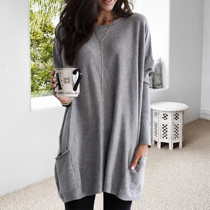 Cozy Oversized Women Tunic Pullover - Long Sleeve Knit
