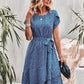 Variant image for Elegant Floral Print Women's Summer Dress with Belt, Lightweight and Comfortable for Casual Outings and Garden Parties-17