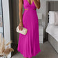 Variant image for Elegant Pleated Satin Evening Dress with Deep V Neckline - Formal Wedding Guest Gown Available in Six Colors-36