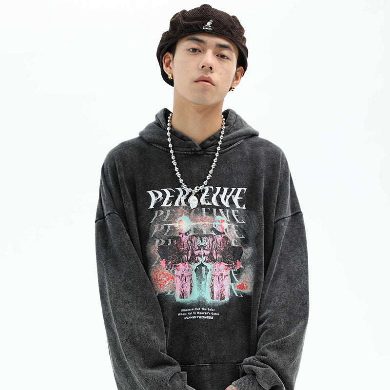 Mens Oversized Hoodie - Relaxed Cut, Vintage Cotton, Casual