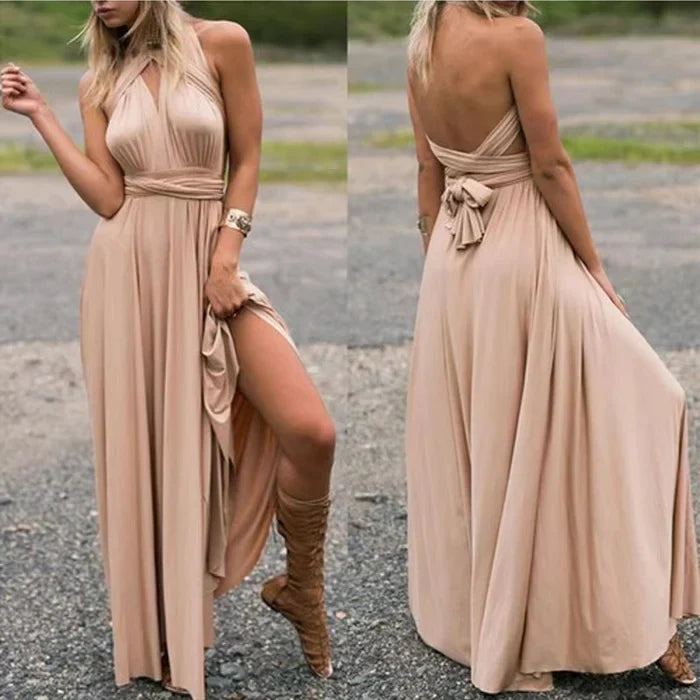Chic Women's Wrap Dress with Elastic Waist, Soft Breathable Fabric, Versatile Summer and Formal Style-1