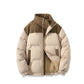 Unisex Insulating Puffer Coat - Stand Collar, Cotton