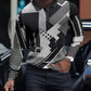 Plush Textured Men's Polo Sweater - Patterned Knit, Cotton