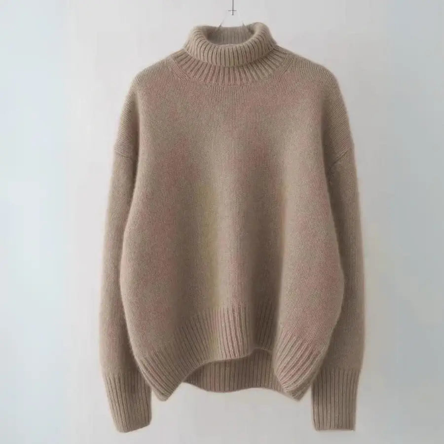 Cashmere Sweater - Plush Oversized Turtleneck Knit for Women