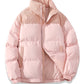 Unisex Insulating Puffer Coat - Stand Collar, Cotton