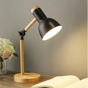 Eye Protection Compact Table Lamp - Cute Macaron Wood Desk Lamp for Bedroom No Bulb