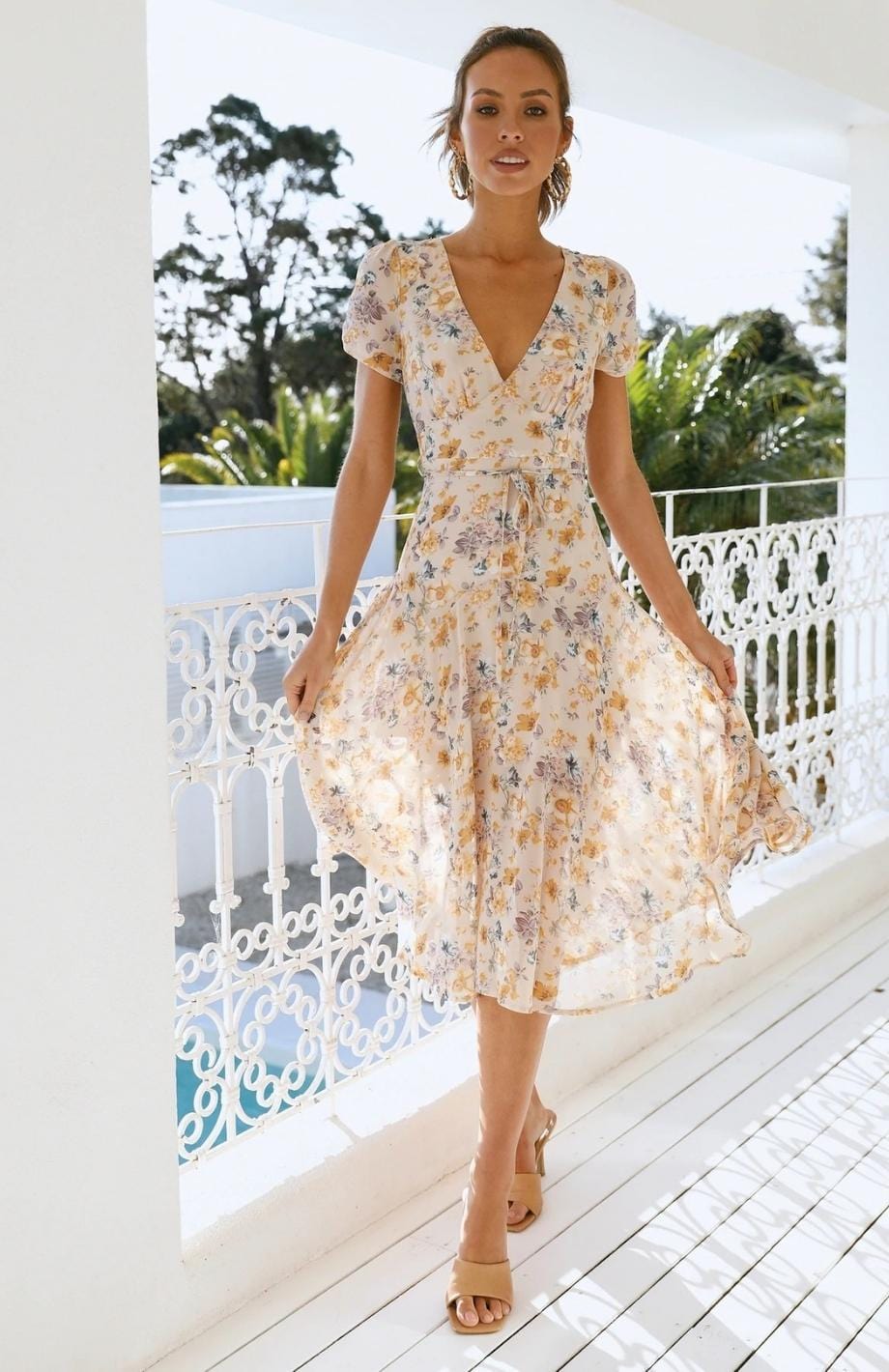 Elegant Long Sleeve Midi Dress for Women, Comfortable and Versatile Design for Daily Wear and Special Occasions-3