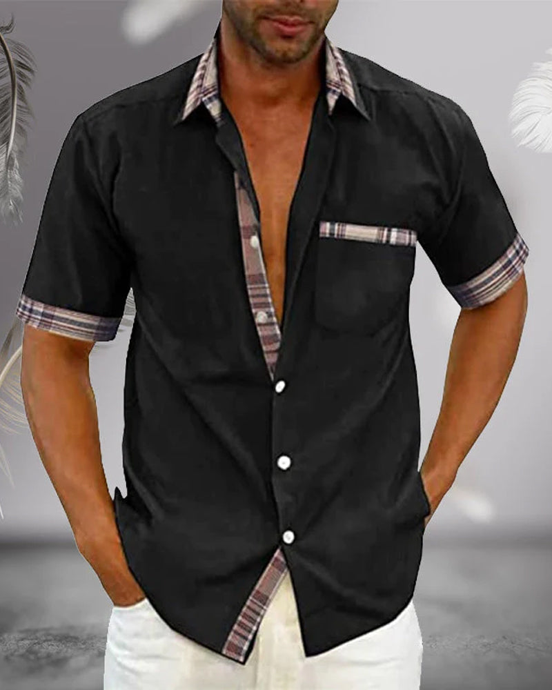 Variant image for Men's Short Sleeve Cotton Shirt for Casual and Semi-Formal Wear, Breathable Fabric, Slim Fit Available in Multiple Sizes-9
