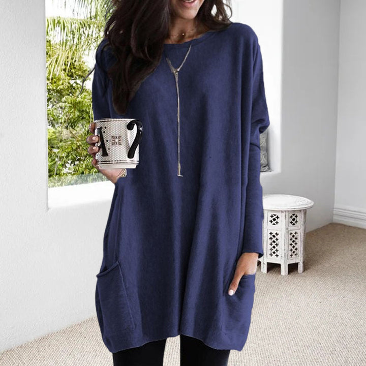 Cozy Oversized Women Tunic Pullover - Long Sleeve Knit