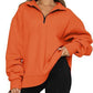 Light Women Zip Sweatshirt - Oversized Pullover Casual