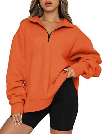Light Women Zip Sweatshirt - Oversized Pullover Casual