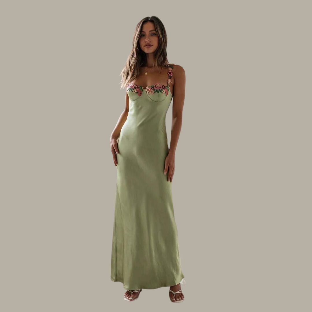 Variant image for Elegant Embroidered Wedding Guest Dress with Boat Neckline and Flattering Silhouette for Formal Events-1