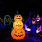 Outdoor Yard Decoration – 3.94ft Halloween Inflatable Pumpkin Stack with LED Rotating Lights